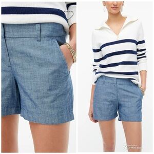 J Crew Factory 5” Classic Chambray Blue Shorts Size 16 NWT